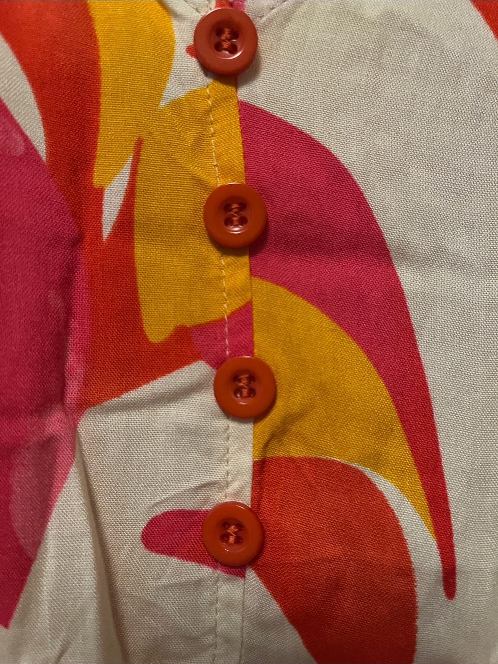Deli S Dress cotton linen abstract 12 tiered - Picture 9 of 10